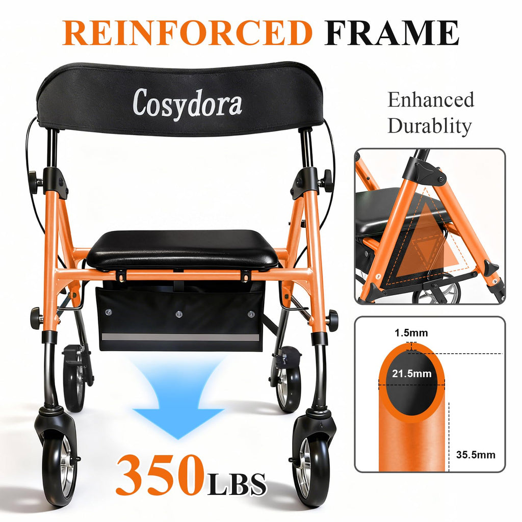 Ultra Lightweight Rollator Walker with Seat O464