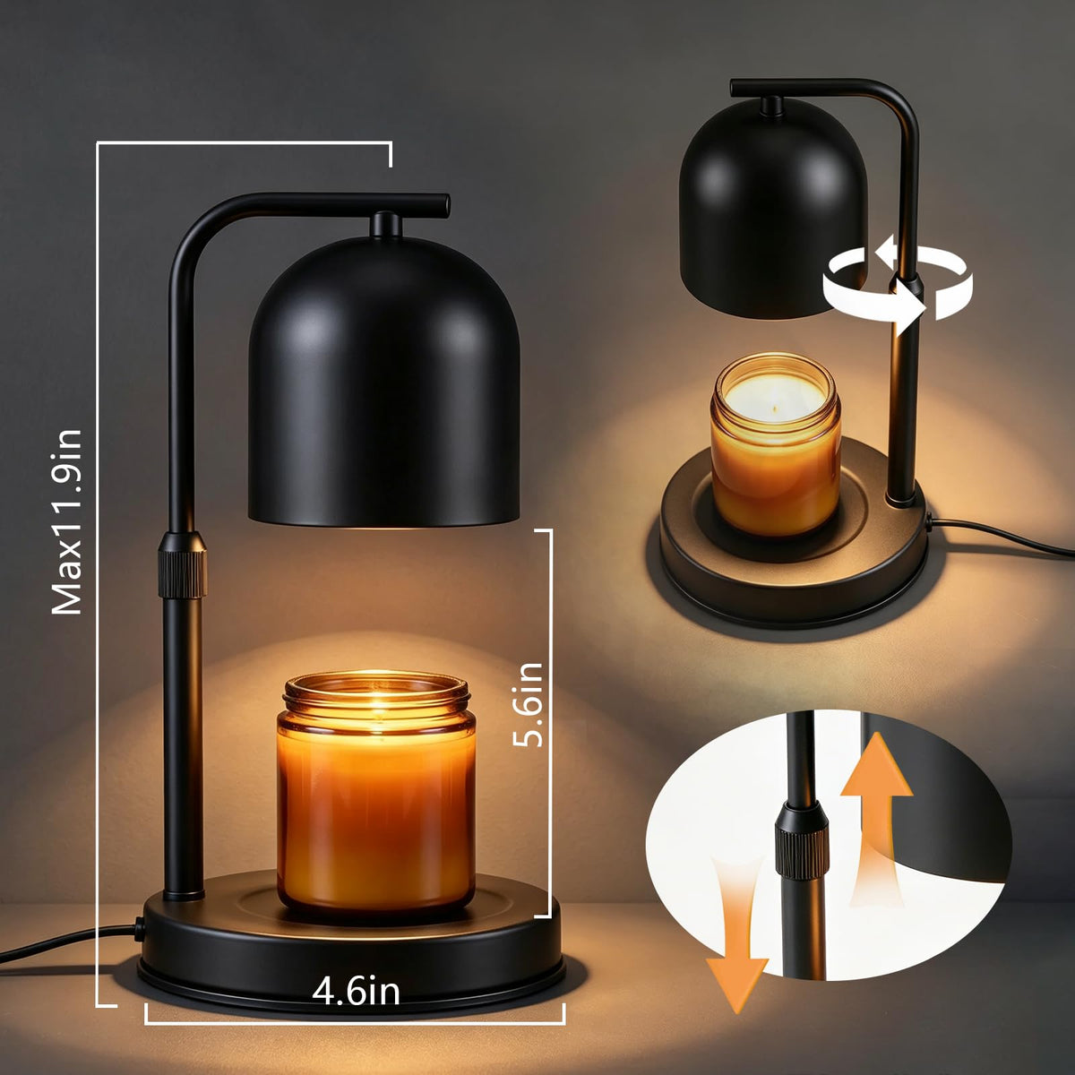 Adjustable Height App Controlled Candle Warmer Lamp with Timer B8228
