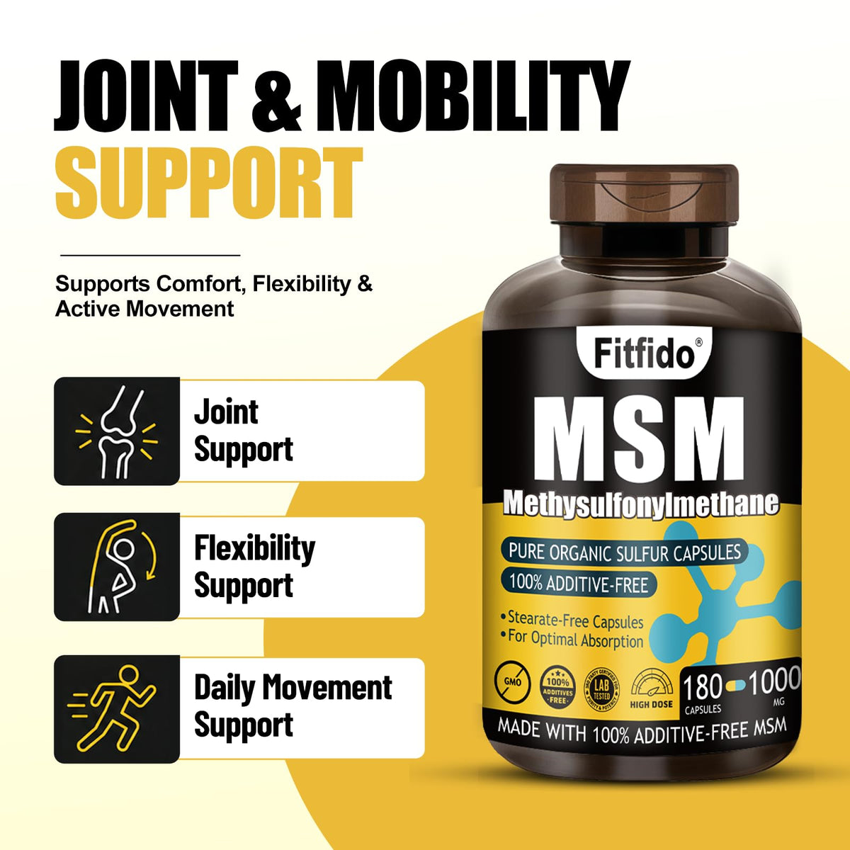 MSM Capsules 1000mg 180 Count T4696