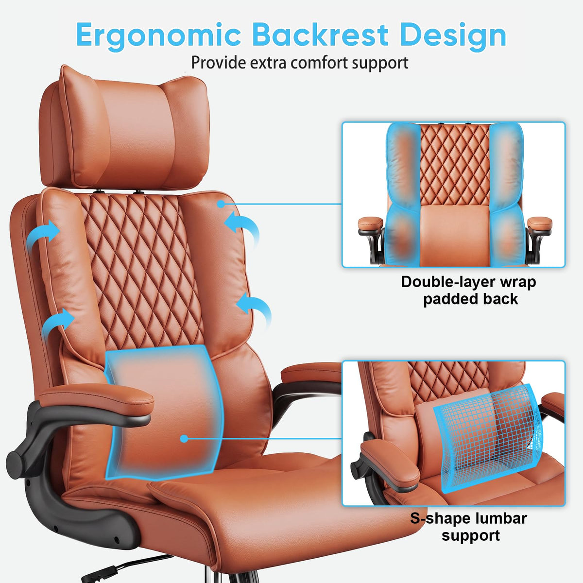 Big and Tall Office Chair with Adjustable Headrest X773