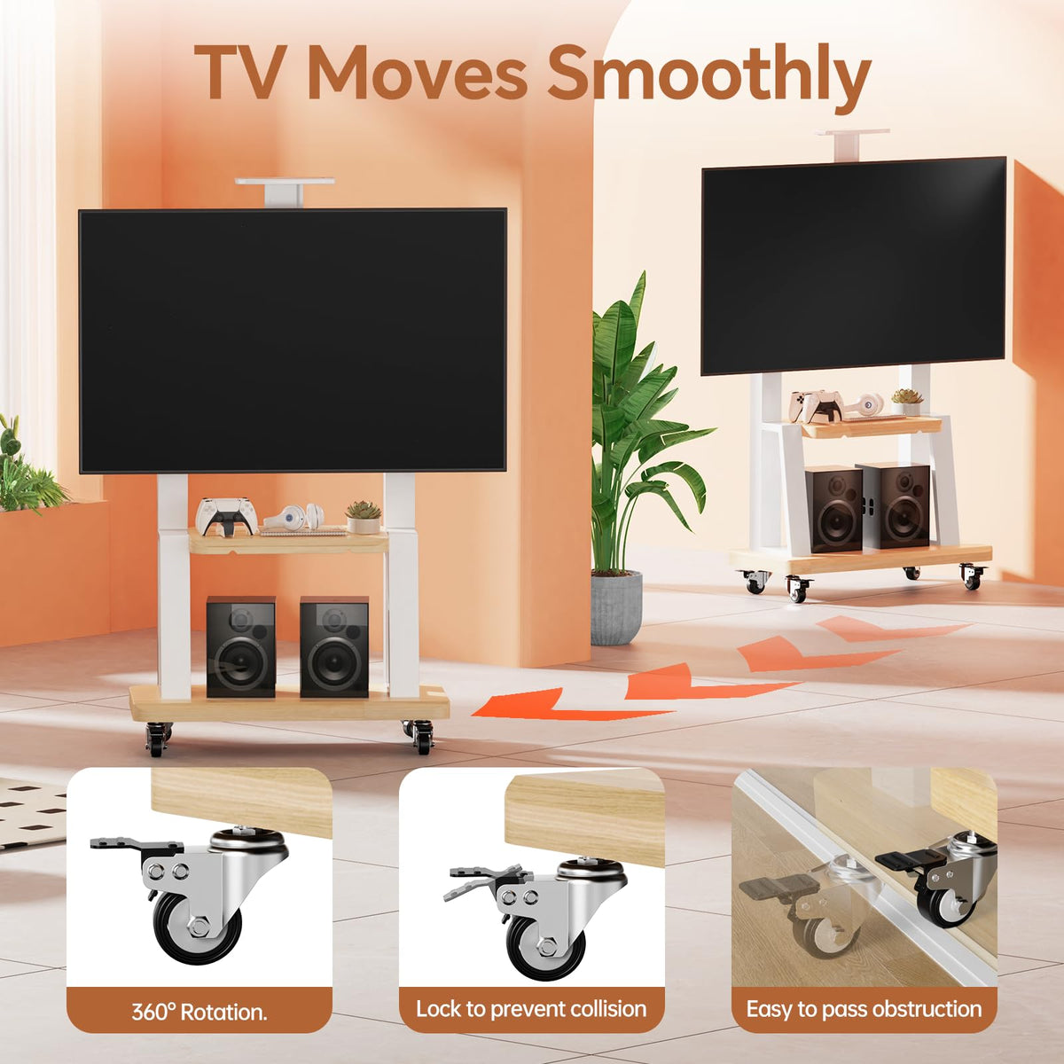 TV Stand on Wheels for 32-75 Inch TVs M545546