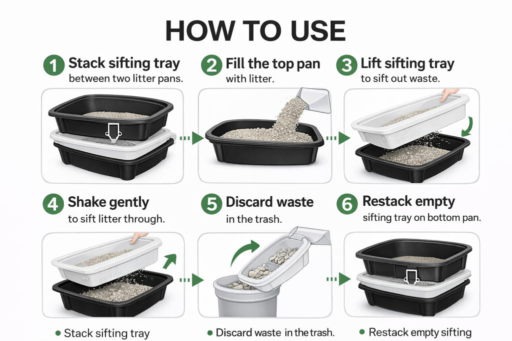 Black Sifting Cat Litter Box Z217