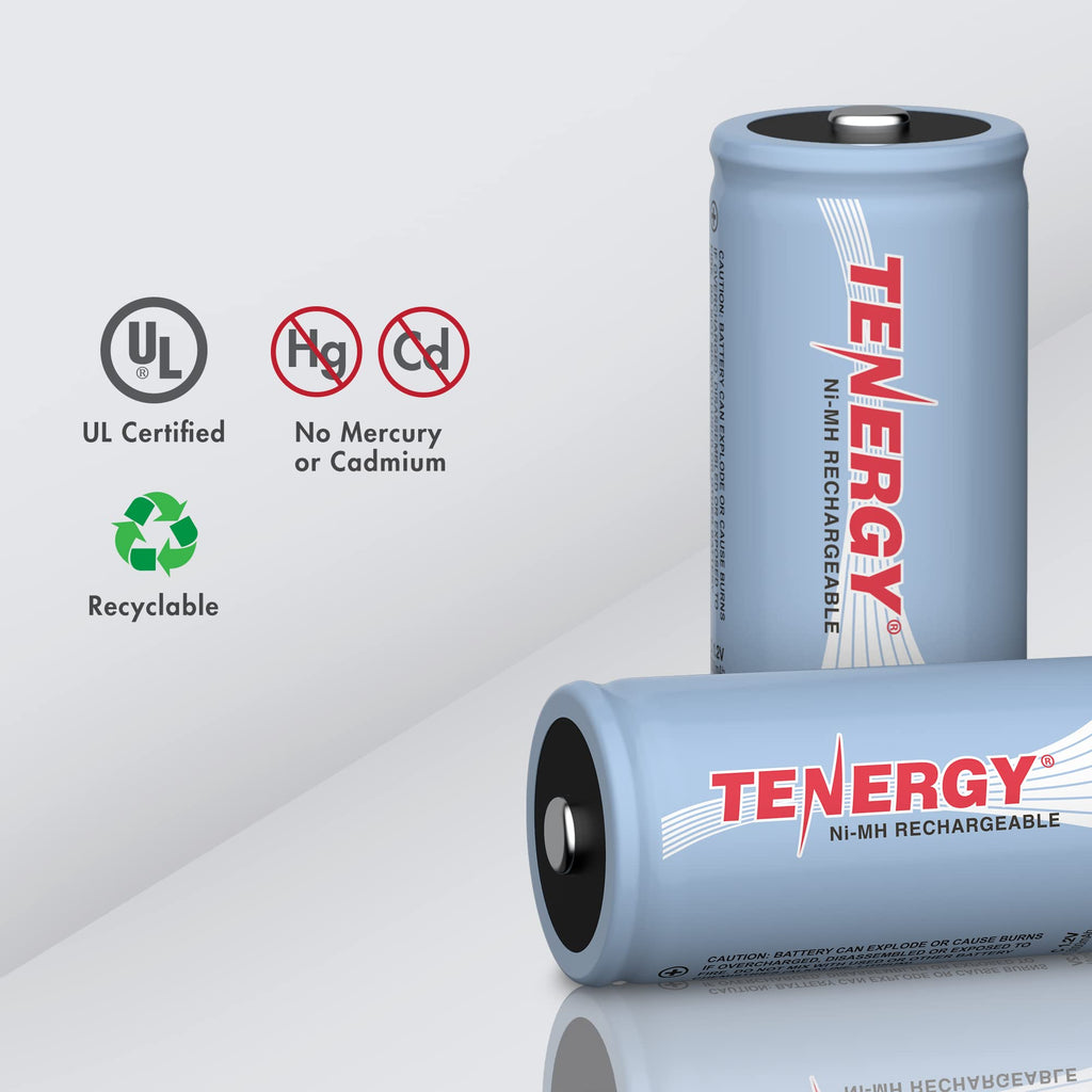 Rechargeable C Batteries and LCD Smart Battery Charger, 4 Pack L3211