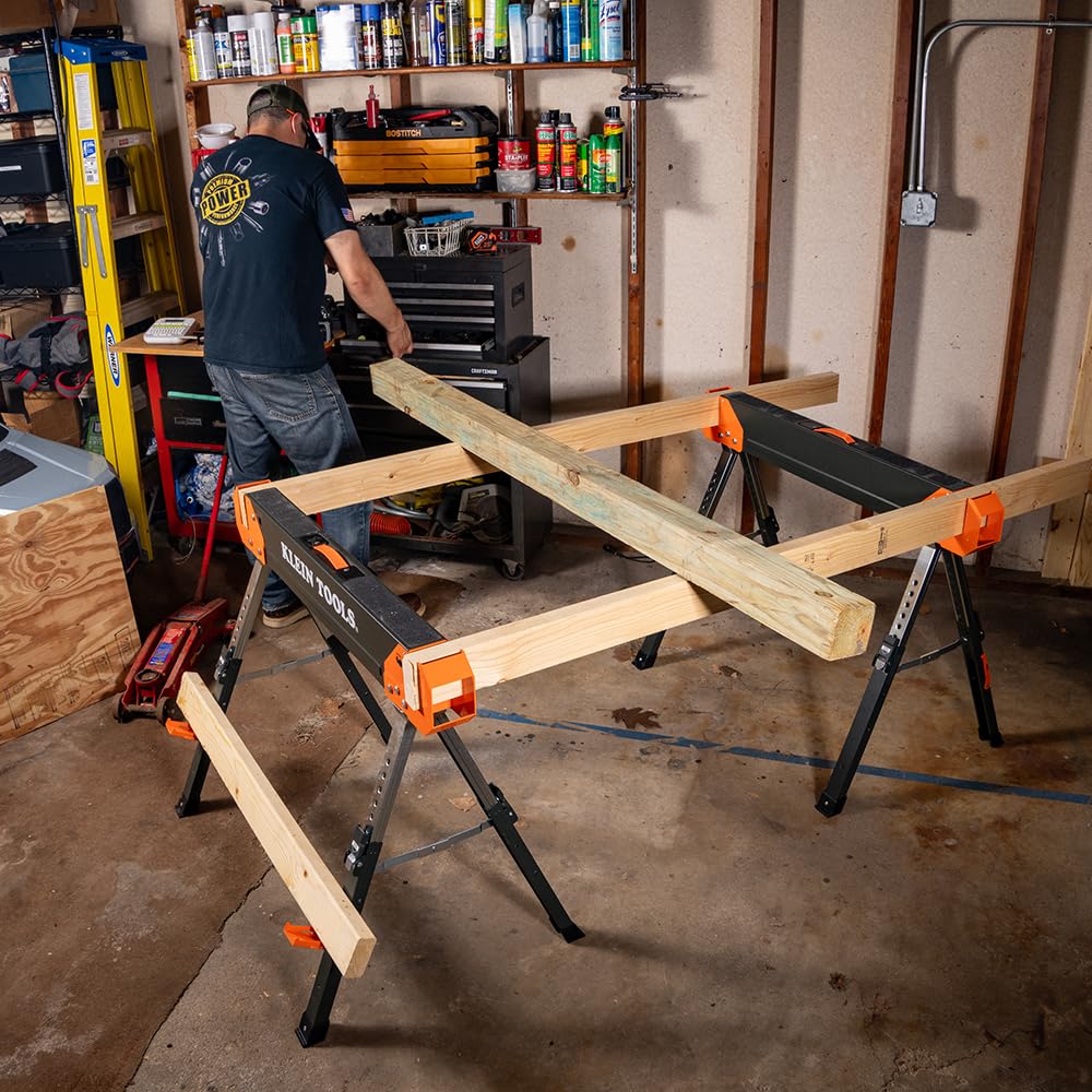 Folding Sawhorse 26-Inch to 32-Inch Adjustable Height 1-Pack S104873
