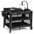 4-in-1 Pack and Play, Baby Bassinet Bedside Sleeper, Black T428