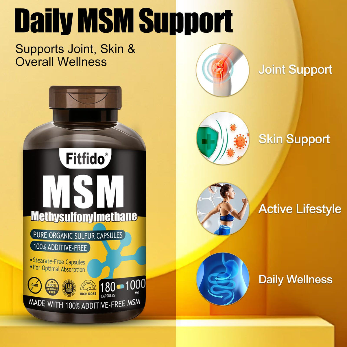 MSM Capsules 1000mg 180 Count T4696