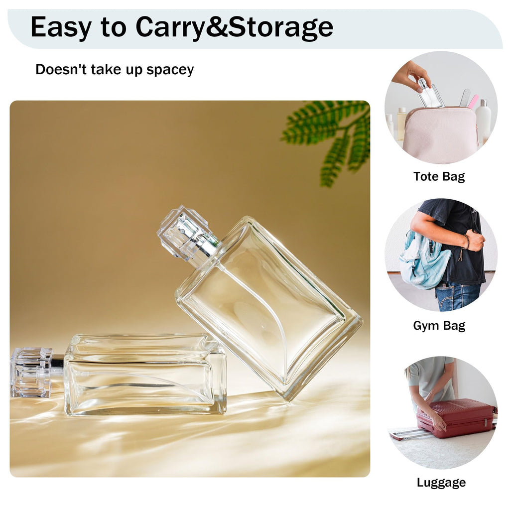 2 Pack 100ml Refillable Glass Spray Bottles S87676