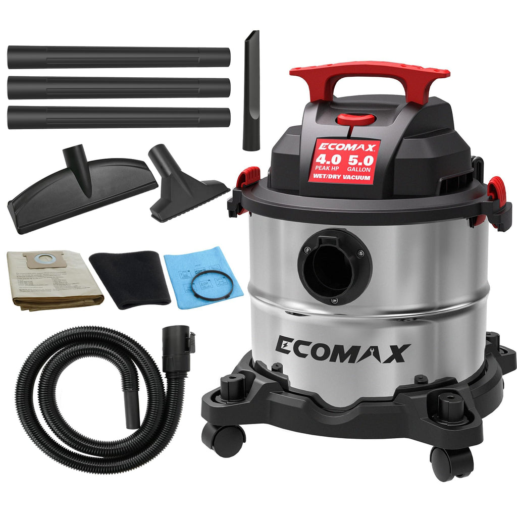 Wet and Dry 5 Gallon 4 HP Stainless Steel Shop Vacuum G935