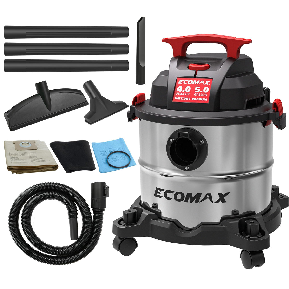 Wet and Dry 5 Gallon 4 HP Stainless Steel Shop Vacuum G935