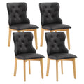 Black Upholstered Dining Chairs Set of 4 PU Leather X450432