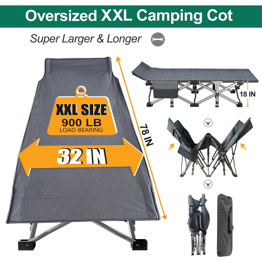Folding Double Layer Oxford Camping Cot E8378