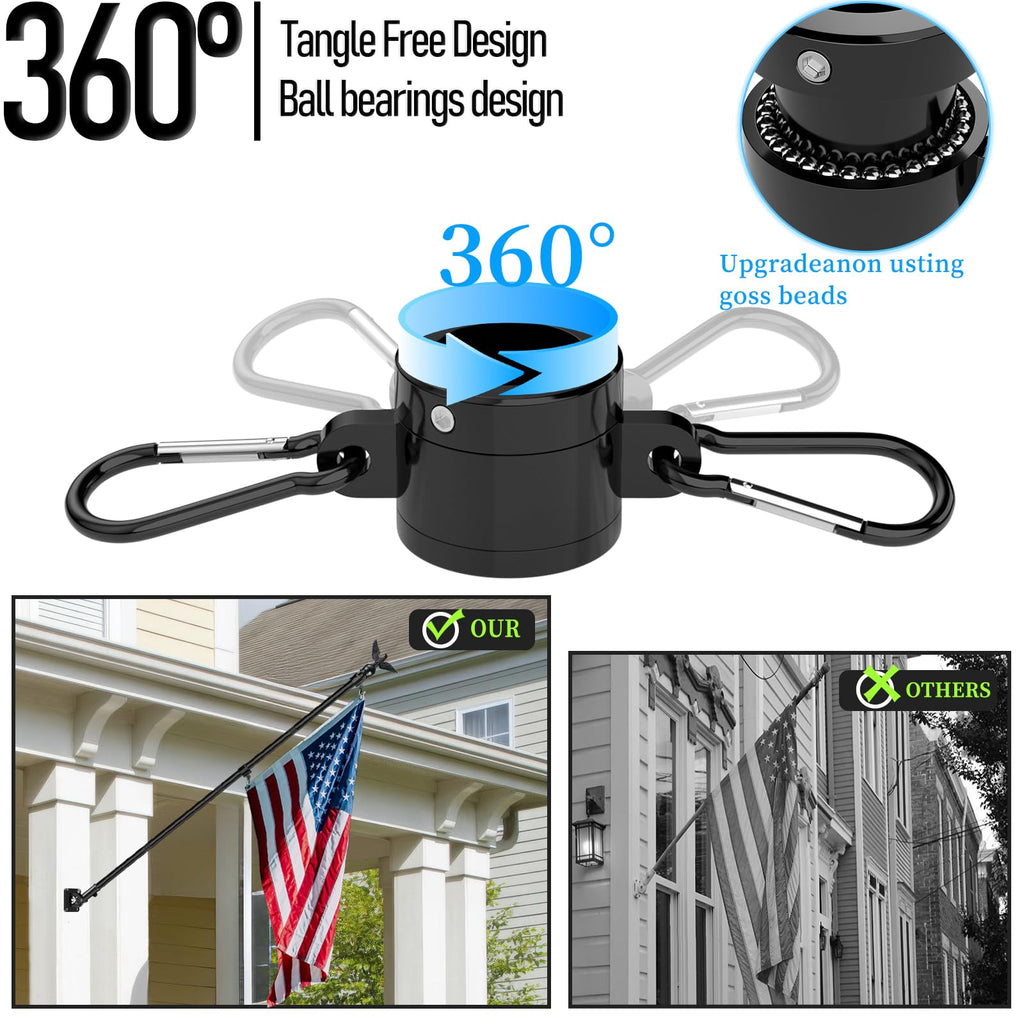 7FT Stainless Steel Flag Pole Kit with Solar Light and Adjustable Bracket W20843