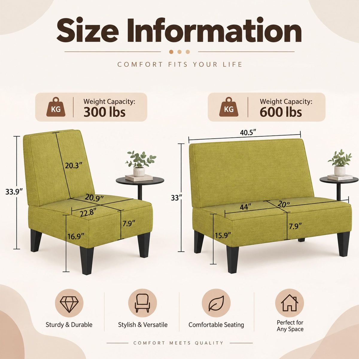 Green Upholstered Accent Chair Set of 2 W24964