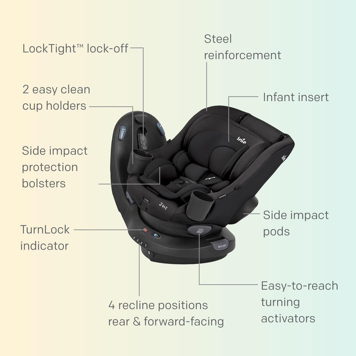 2-in-1 Rotating Convertible Car Seat B194