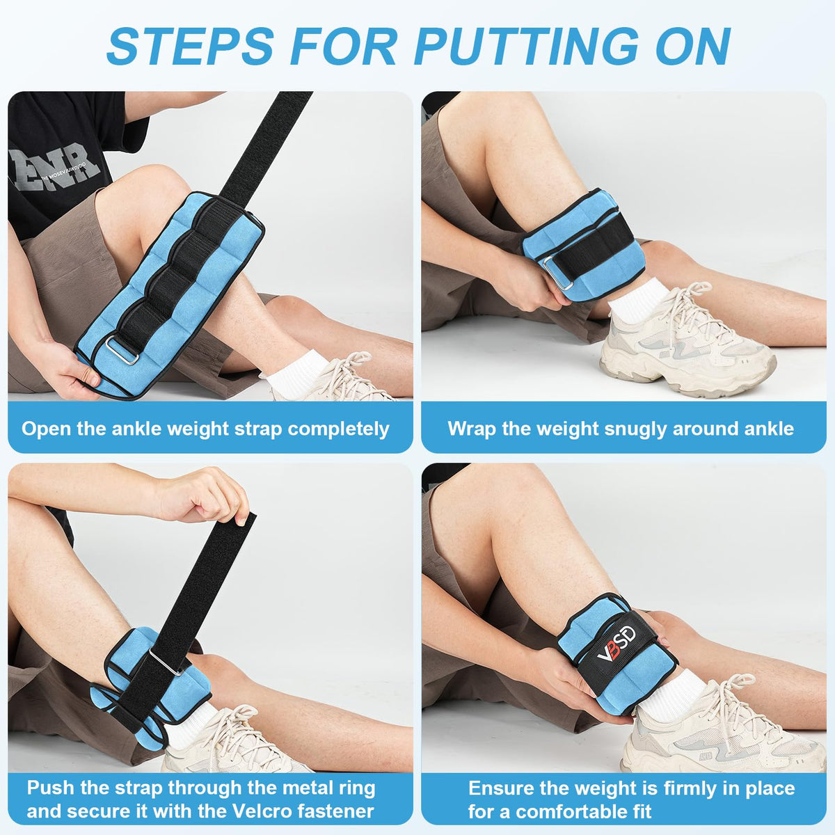 Adjustable Ankle Weights 10lb 1 Pair Blue W1853