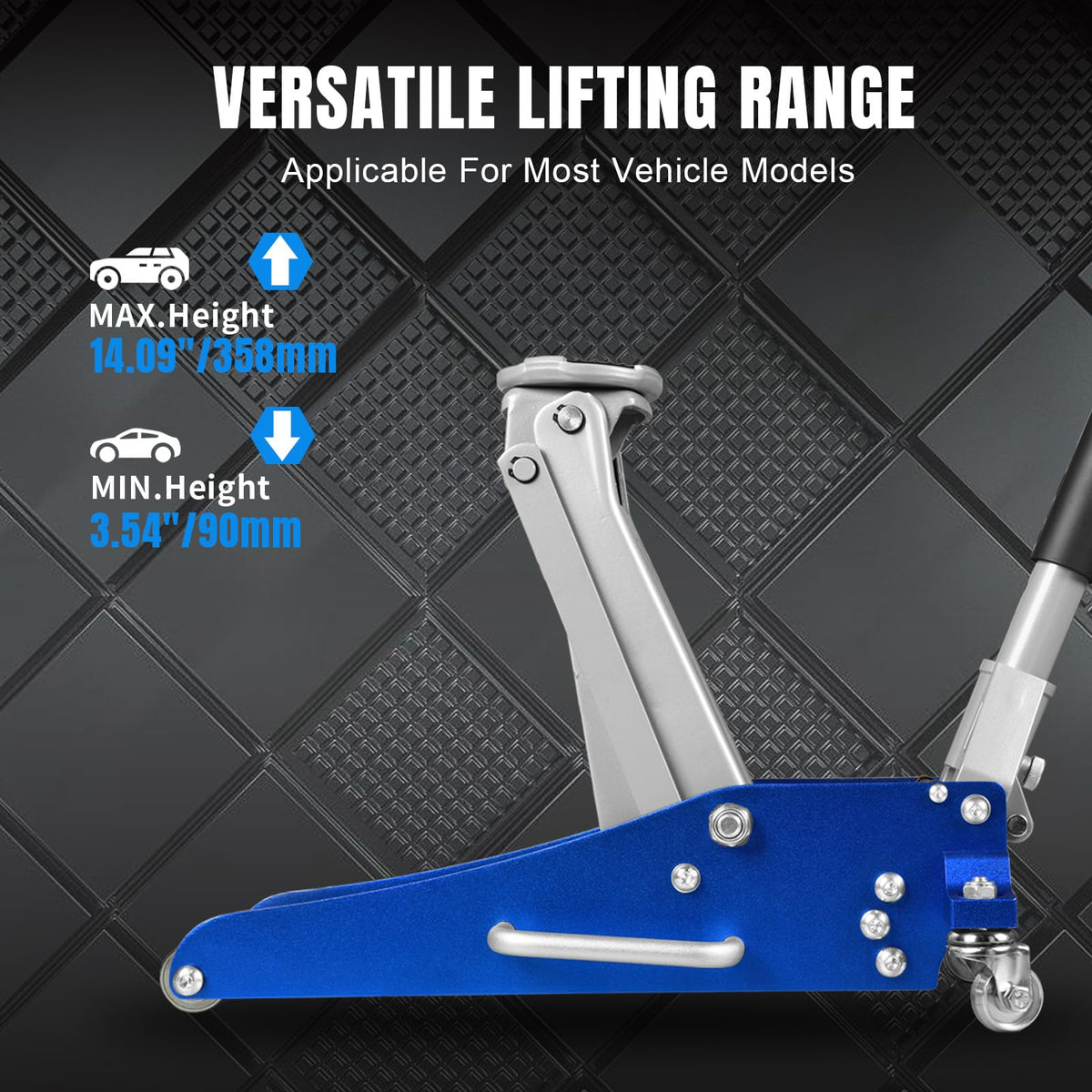 Blue 1.5 Ton Low Profile Aluminum Steel Racing Floor Jack R59263