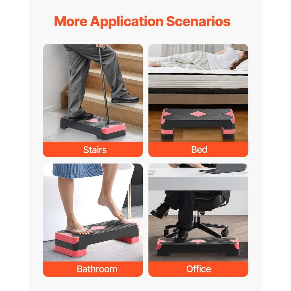 Adjustable Non Slip Aerobic Step Platform with 4 Risers H456