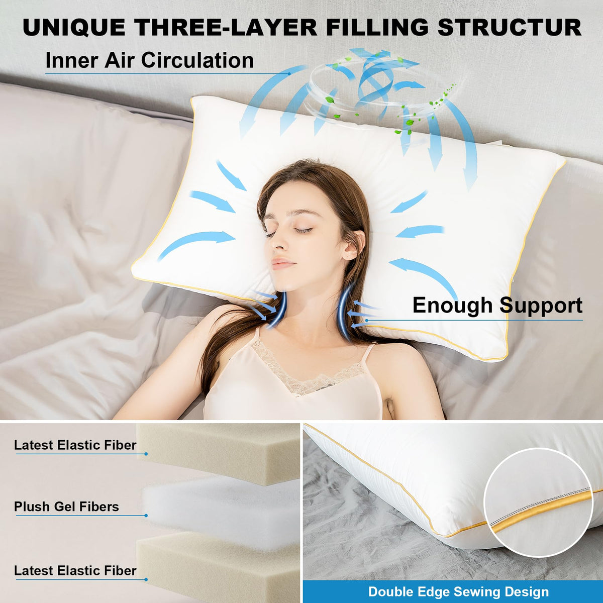 King Size Down Alternative Pillows Set of 2 I98604