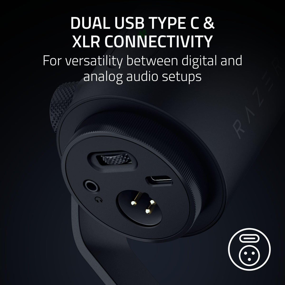 Black Dynamic USB Type C & XLR Microphone G143905