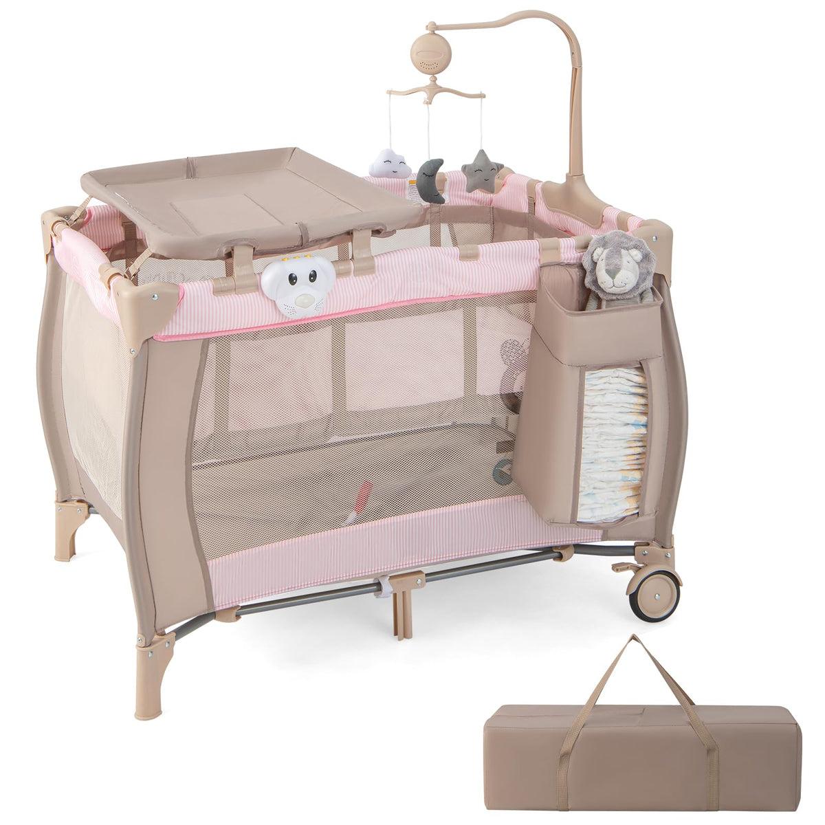 3 in 1 Portable Baby Playard with Bassinet and Changing Table C1635