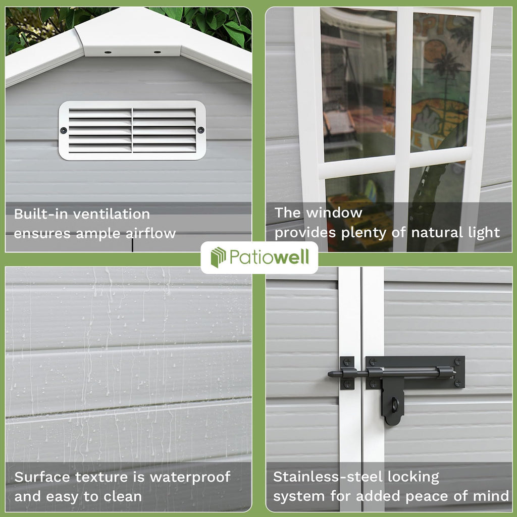 6x4 FT Resin Outdoor Storage Shed with Floor O2492