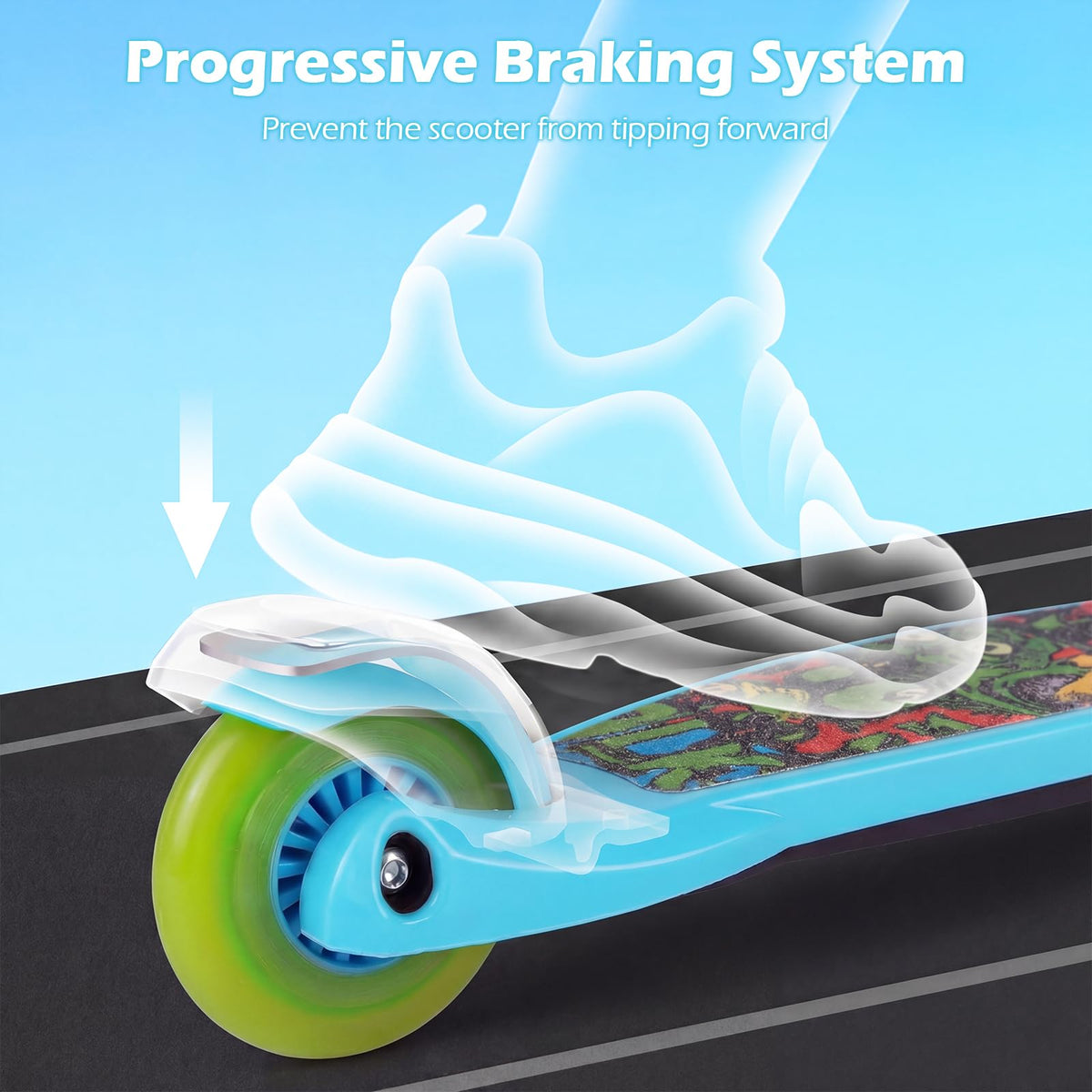 Kids 3-Wheel Kick Scooter with LED Front Wheels F9956