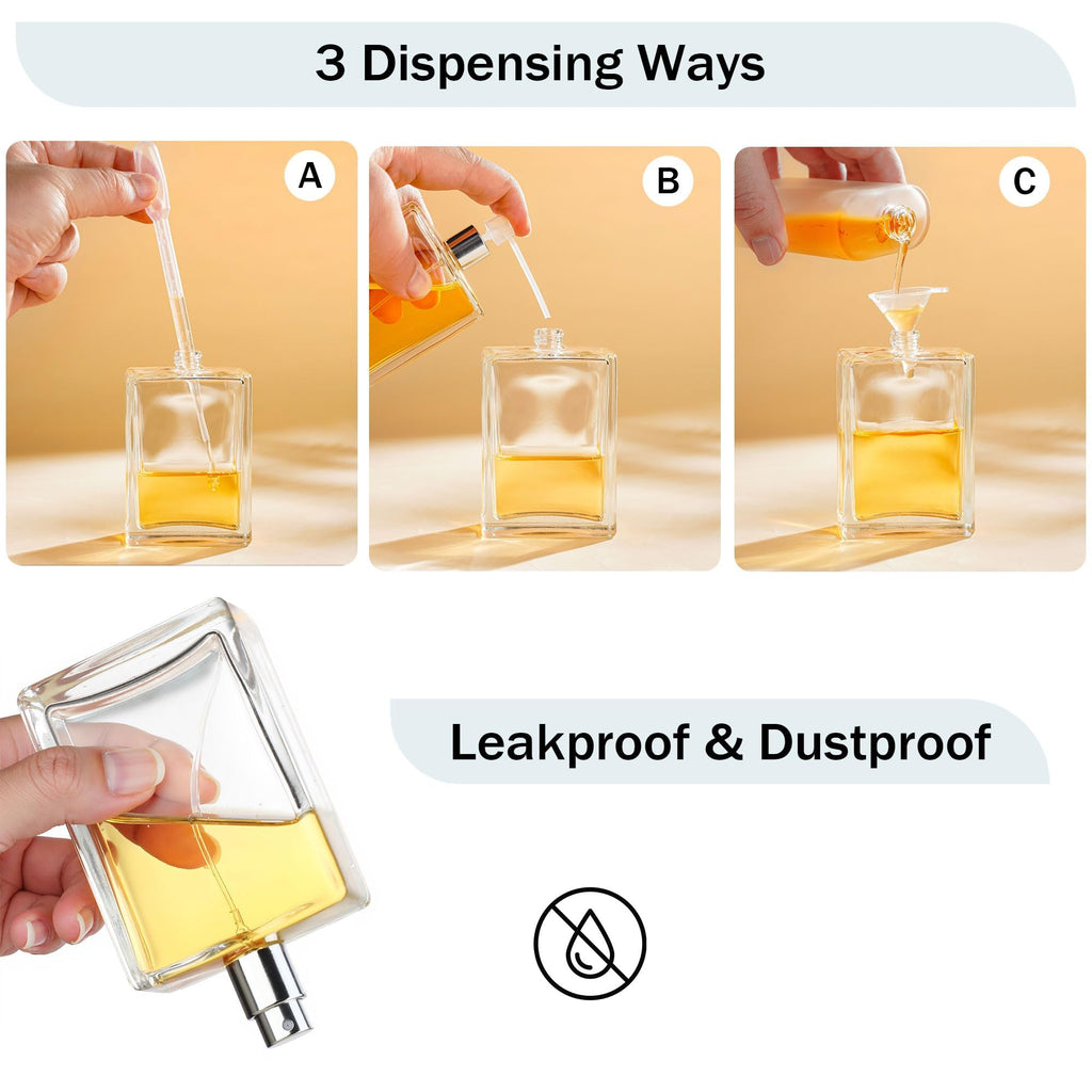 2 Pack 100ml Refillable Glass Spray Bottles S87676