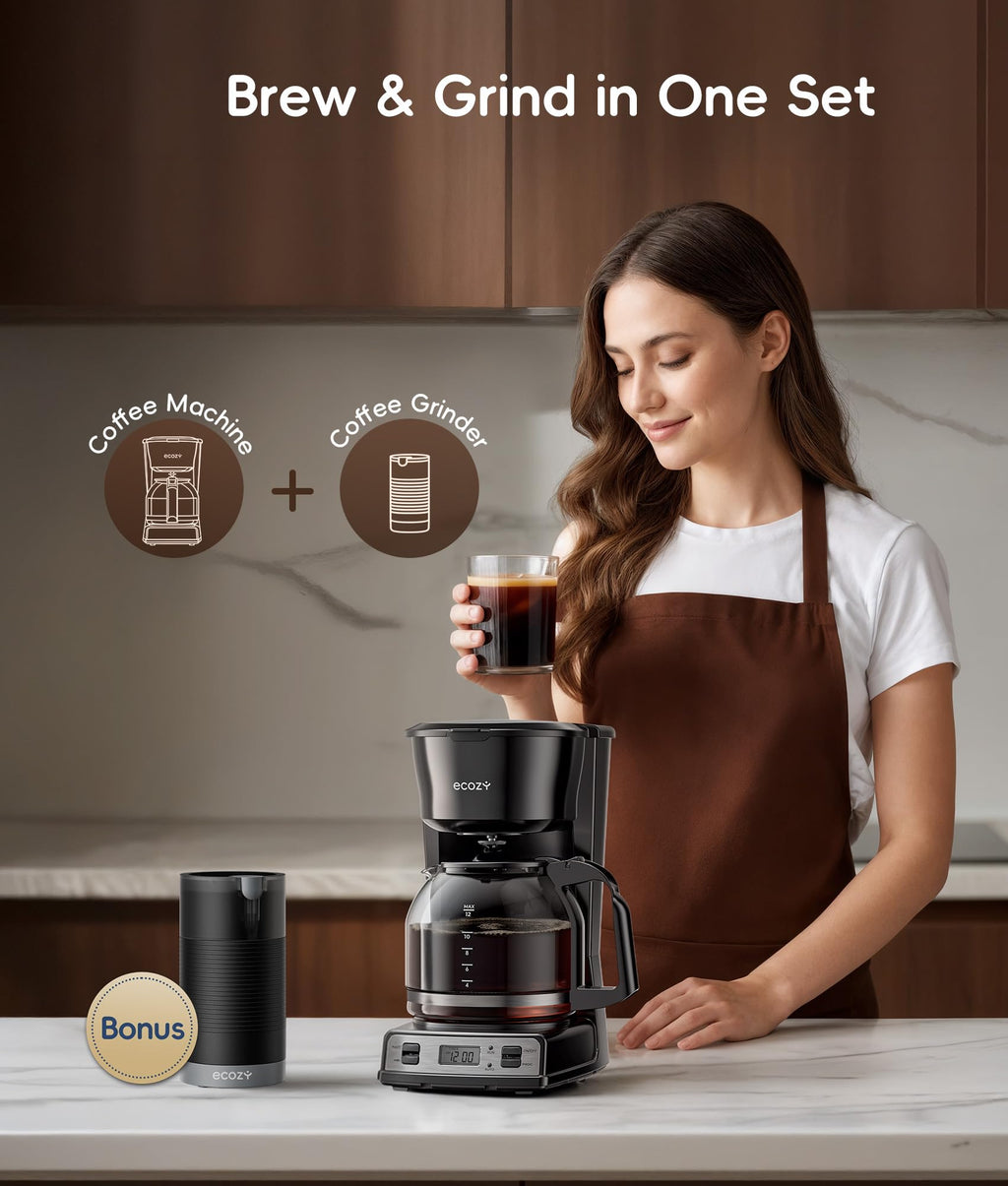 12-Cup Drip Coffee Maker with Electric Coffee Grinder C8024
