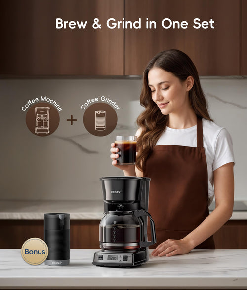 12-Cup Drip Coffee Maker with Electric Coffee Grinder C8024