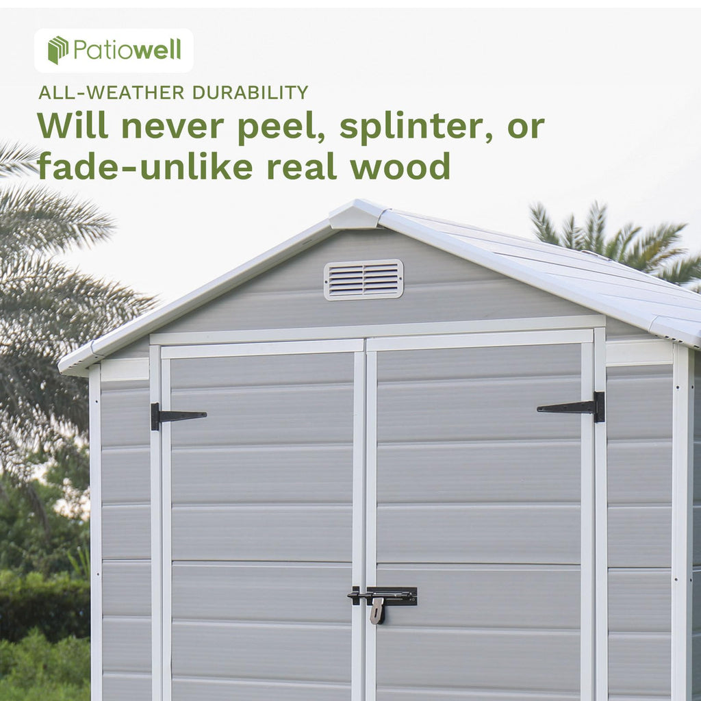 6x4 FT Resin Outdoor Storage Shed with Floor O2492