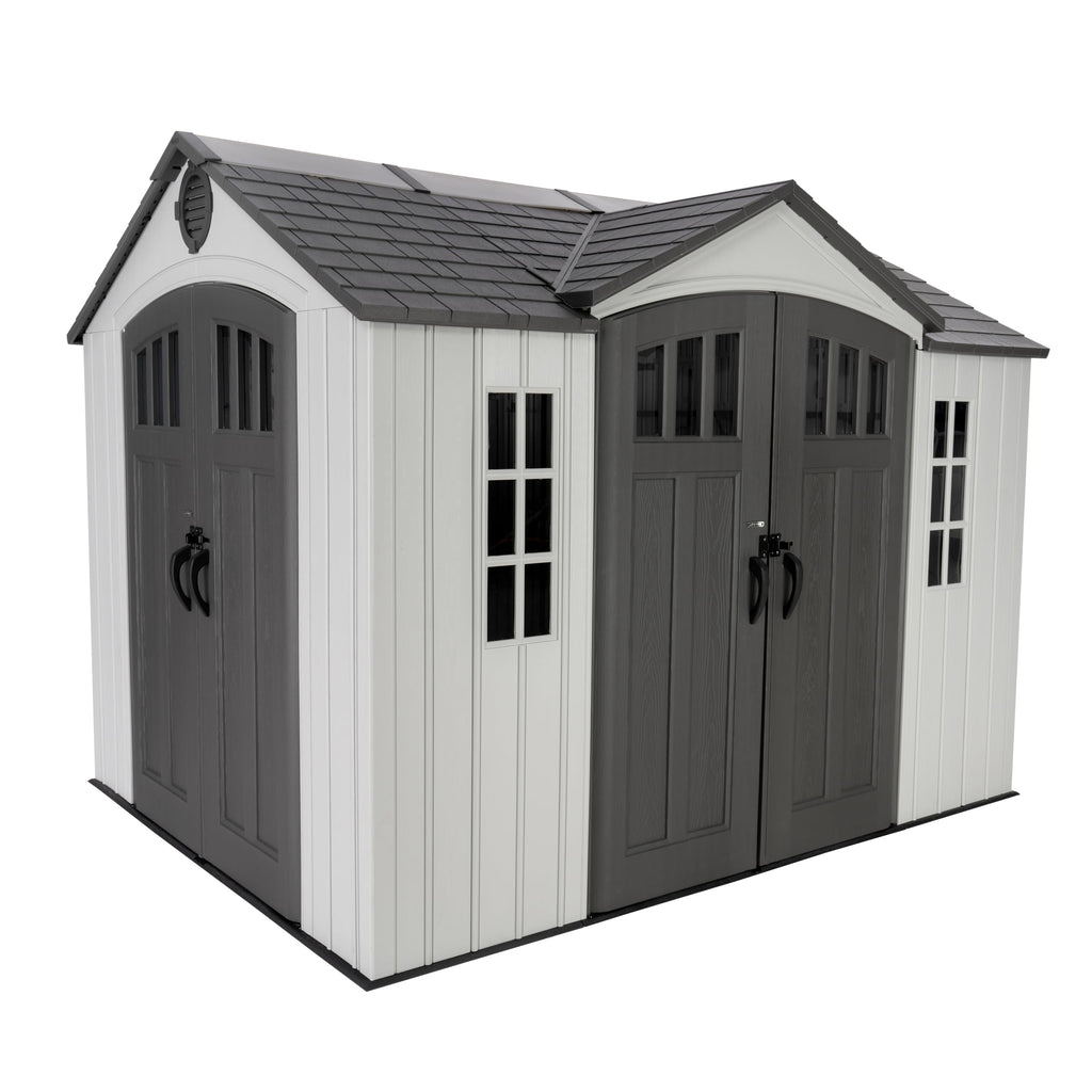 10x8 Ft Gray Resin Outdoor Storage Shed with Double Doors A335457