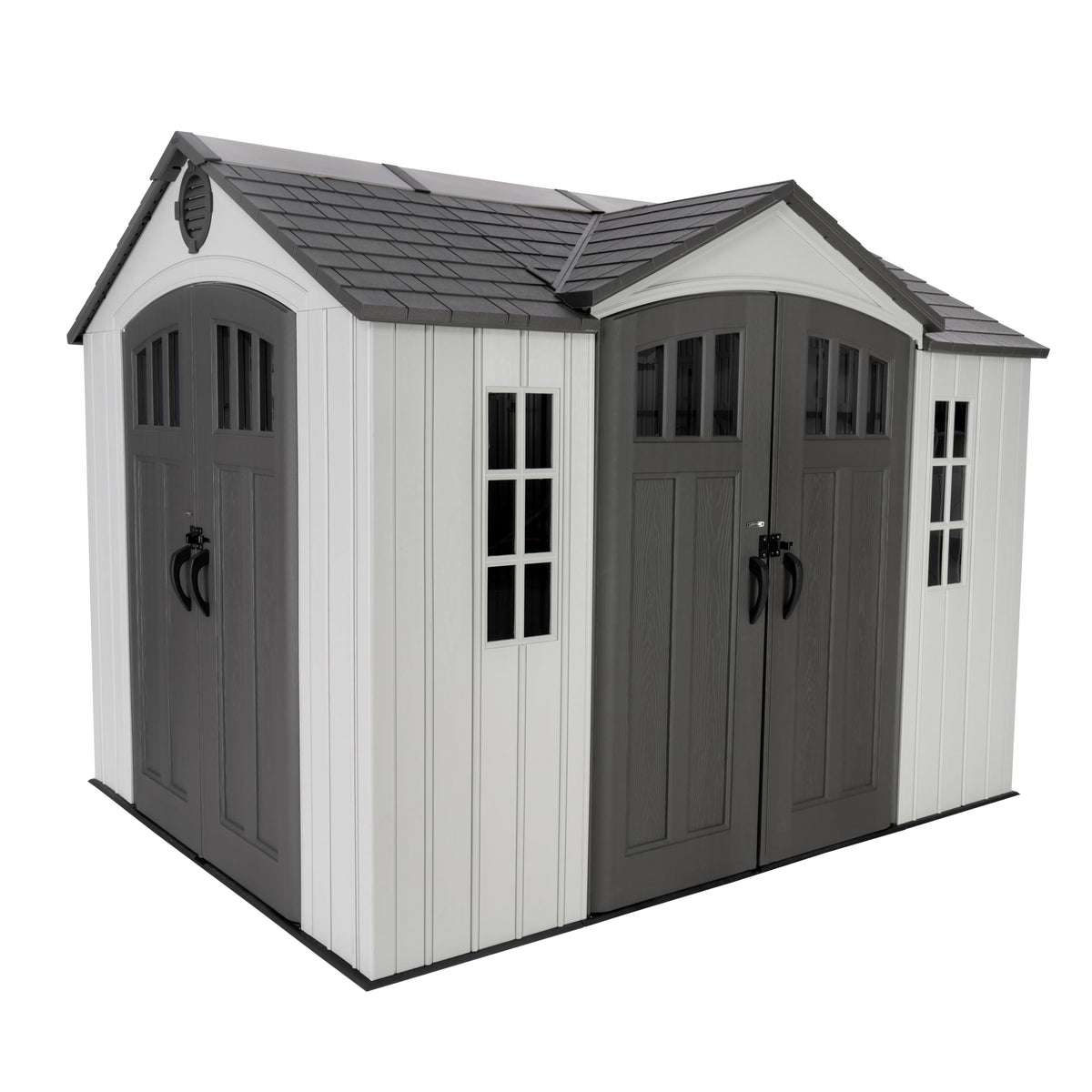 10x8 Ft Gray Resin Outdoor Storage Shed with Double Doors A335457