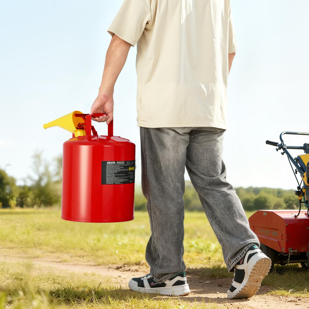 5 Gallon Red Metal Safety Gas Can with Flame Arrester V1864