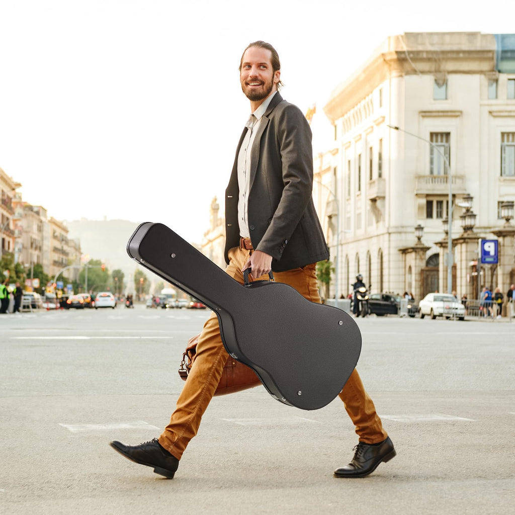 Black 43.31 in Gourd-Shaped Acoustic Guitar Hard Case S933