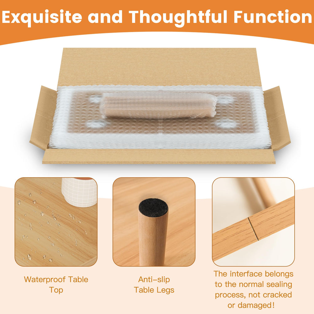 Small Oval Coffee Table with Solid Wood Legs Z8198