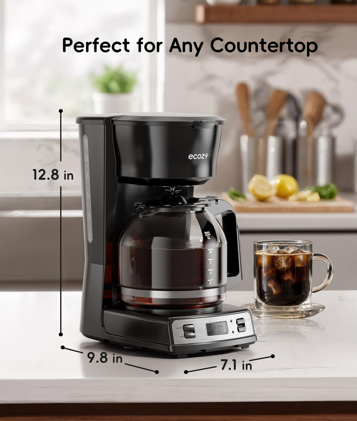 12-Cup Drip Coffee Maker with Electric Coffee Grinder C8024