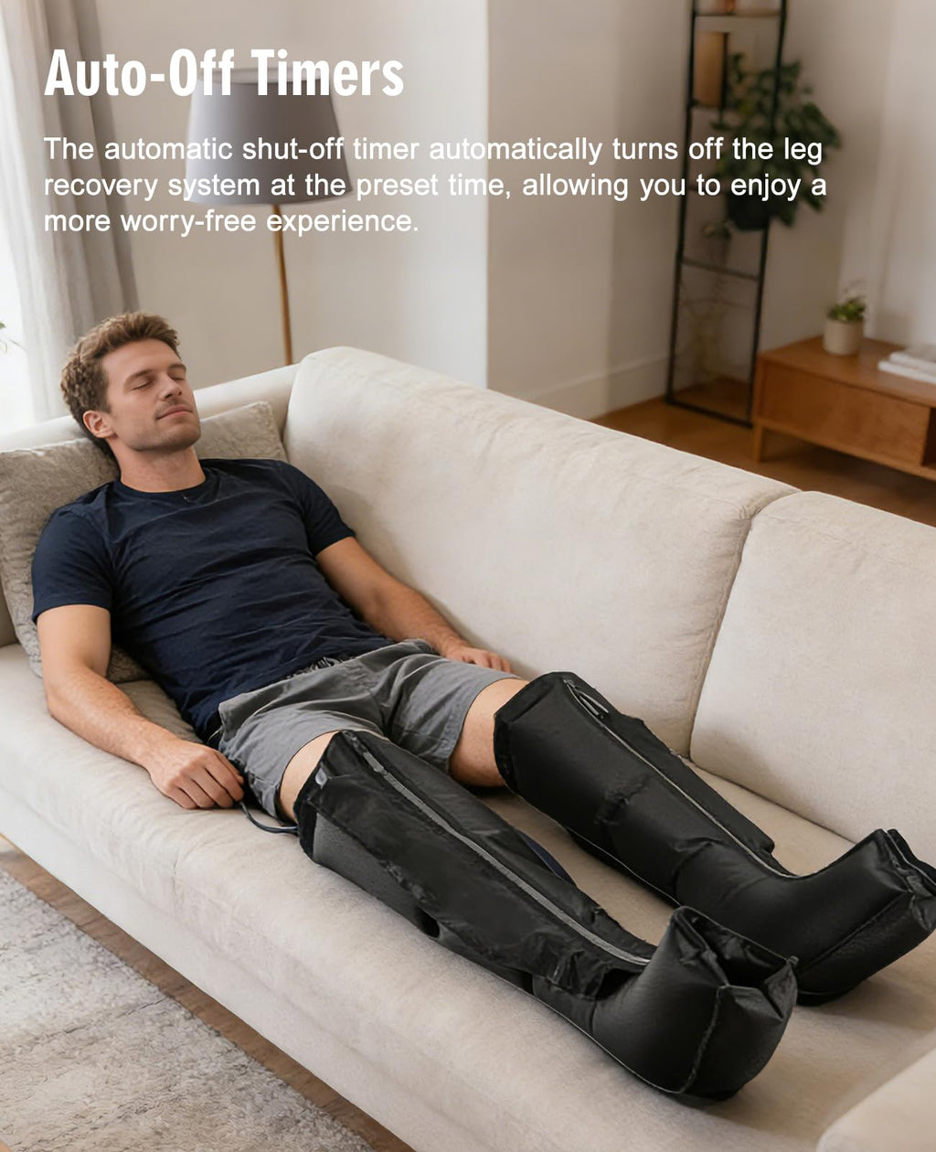 Leg Air Compression Massager with Zipper Boots 6 Modes C137912