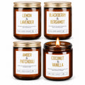 4 Pack Scented Candle Set with Wooden Wick C69119