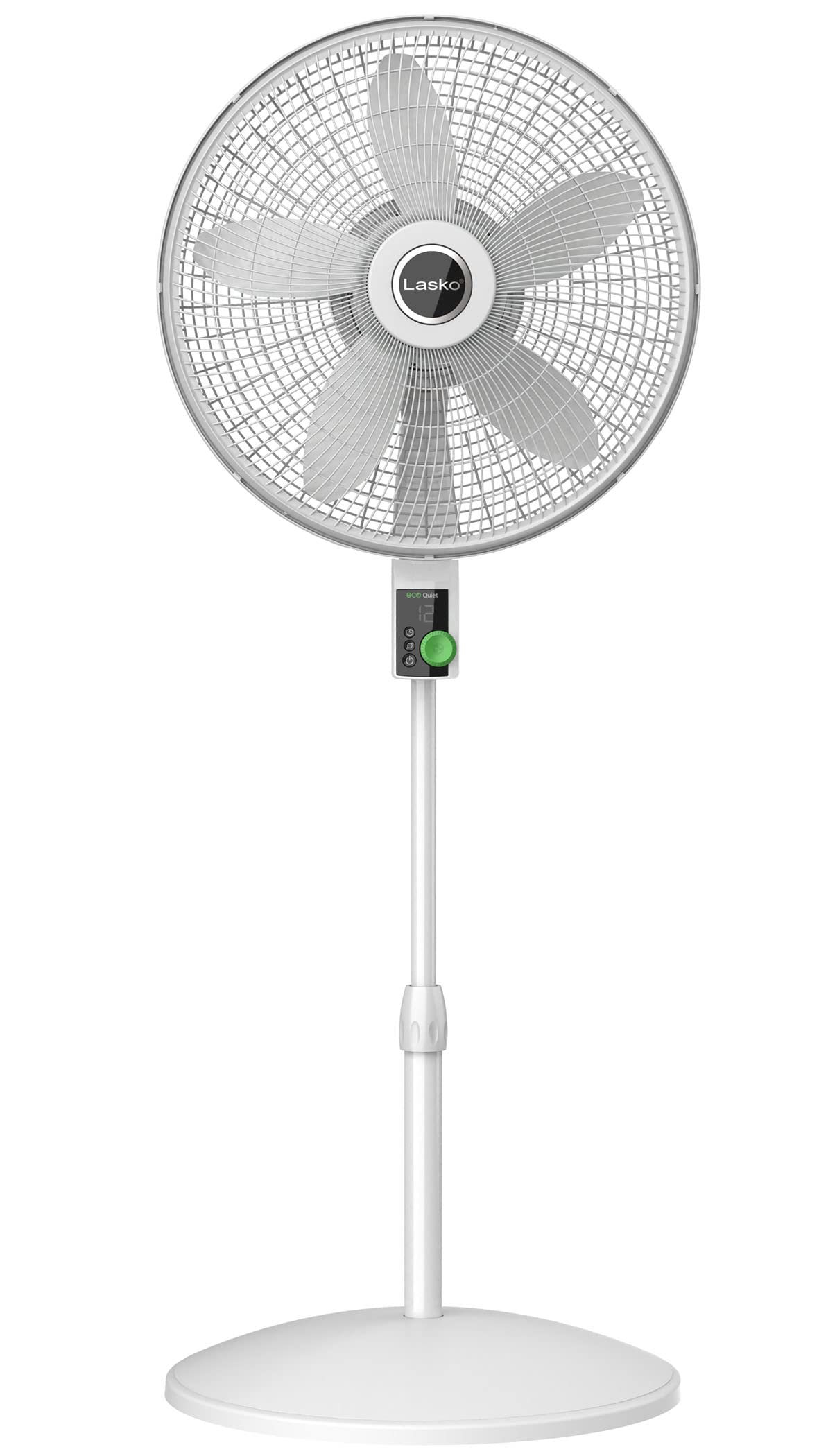 Oscillating Pedestal Fan with 12 Speeds, 8 Hour Timer, Adjustable Height, Remote Control, White L644