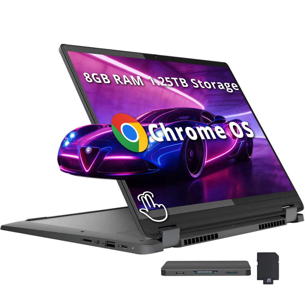 14" WUXGA Touchscreen 2-in-1 Chromebook, Intel Core i5, 8GB, 1.25TB Storage, Gray T8755