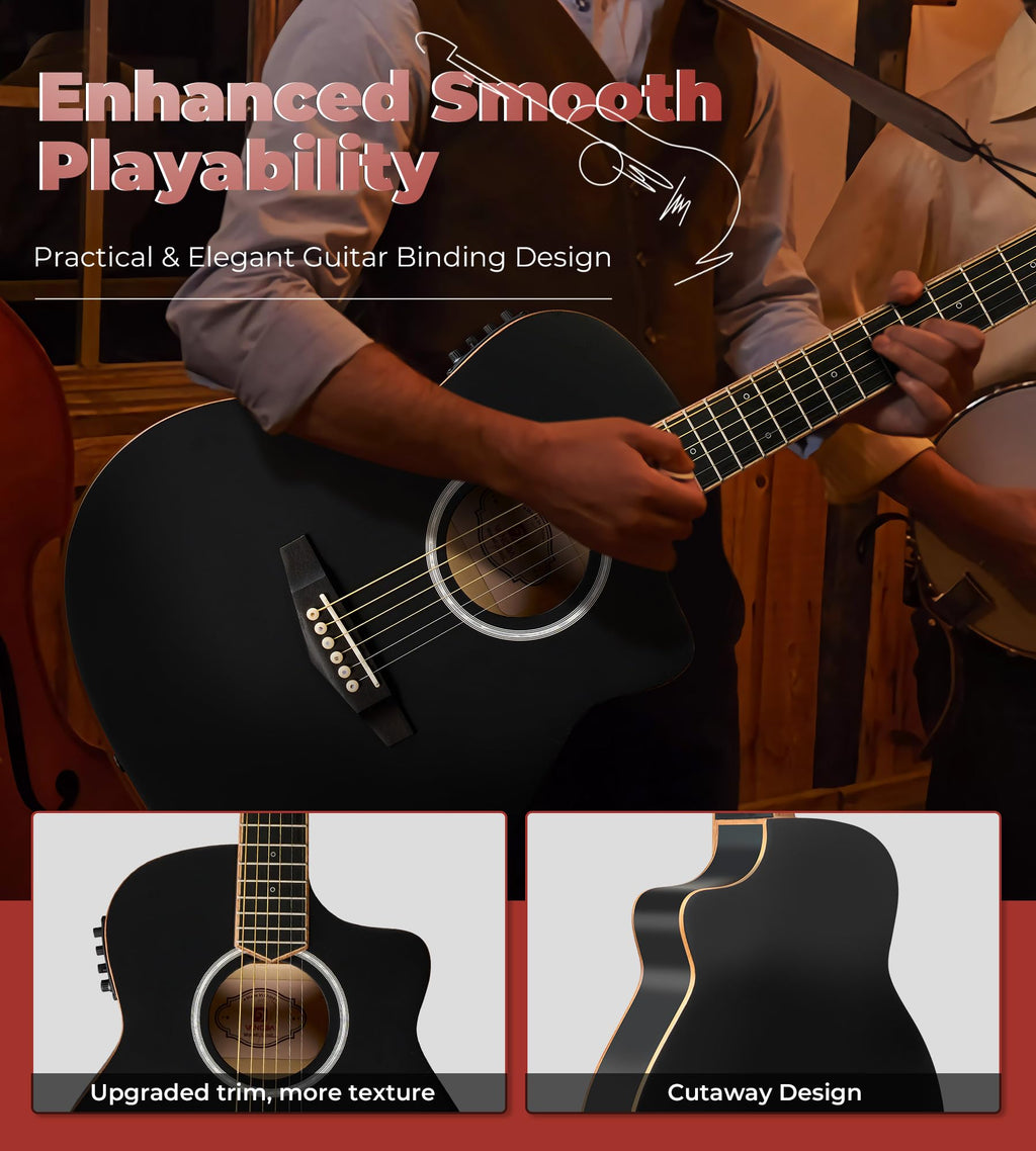 3/4 Electric Acoustic Guitar Kit with 4-Band EQ G15257