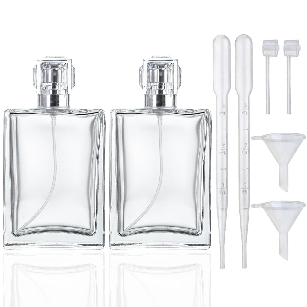 2 Pack 100ml Refillable Glass Spray Bottles S87676