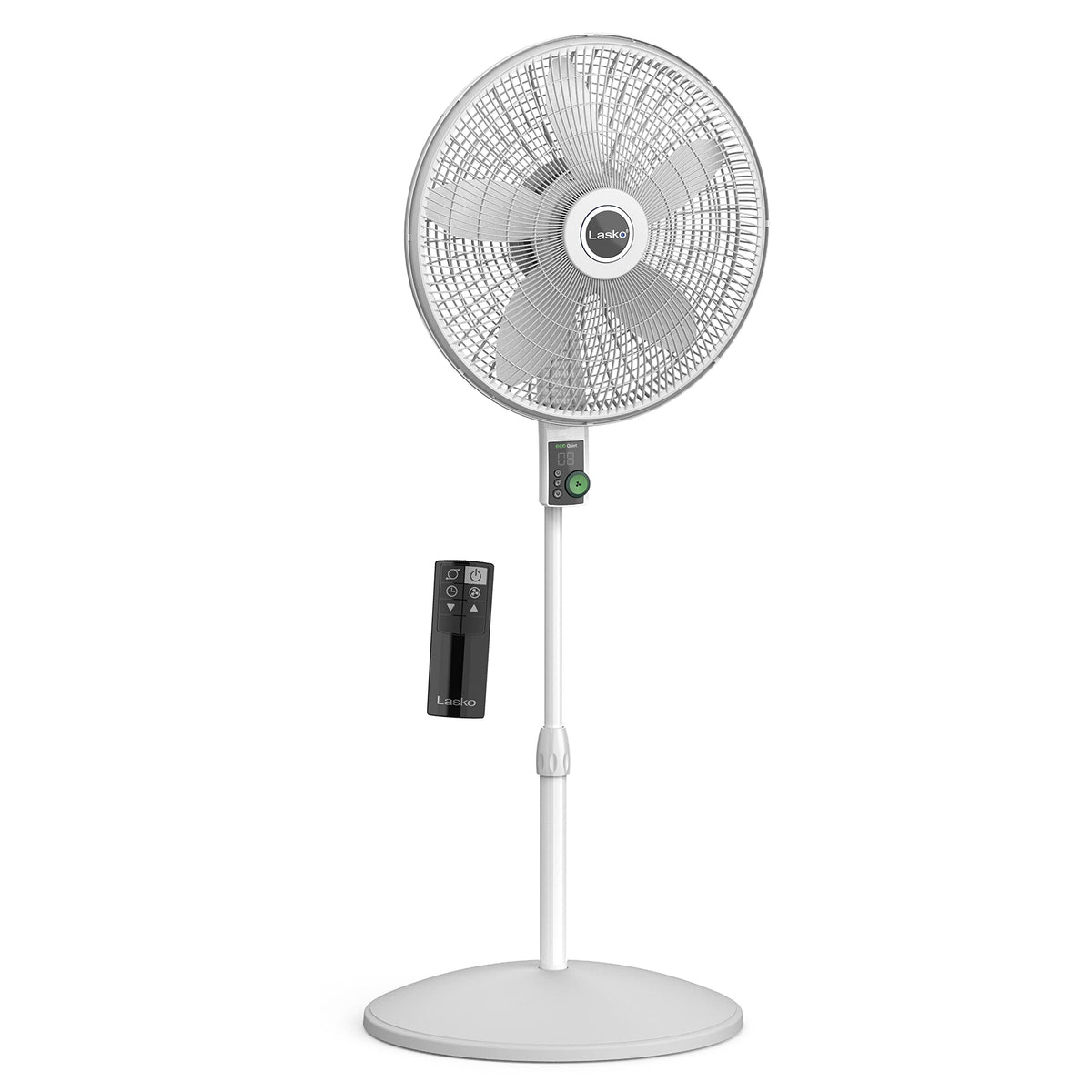 Oscillating Pedestal Fan with 12 Speeds, 8 Hour Timer, Adjustable Height, Remote Control, White L644