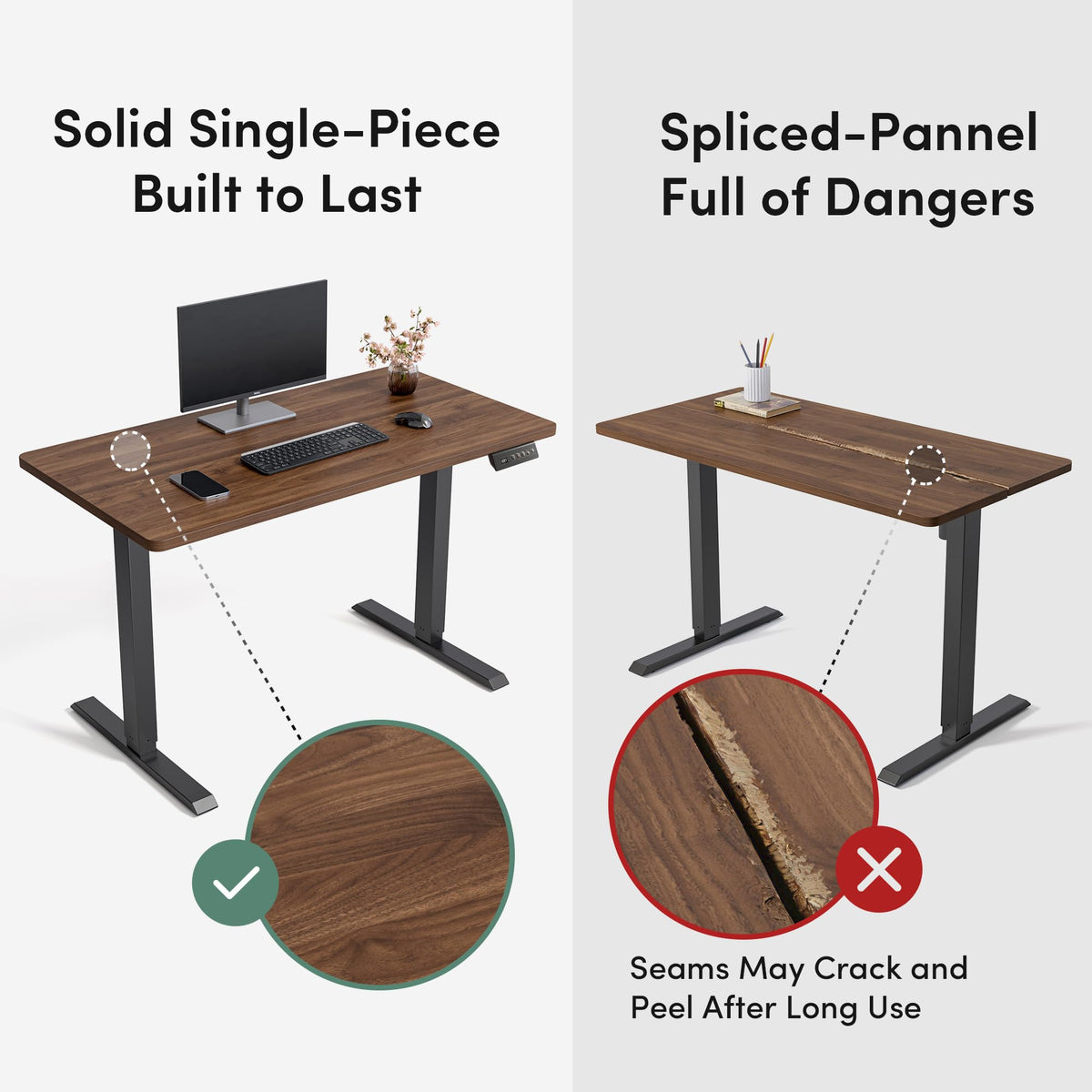 48 x 24 Black Walnut Adjustable Standing Desk U212521