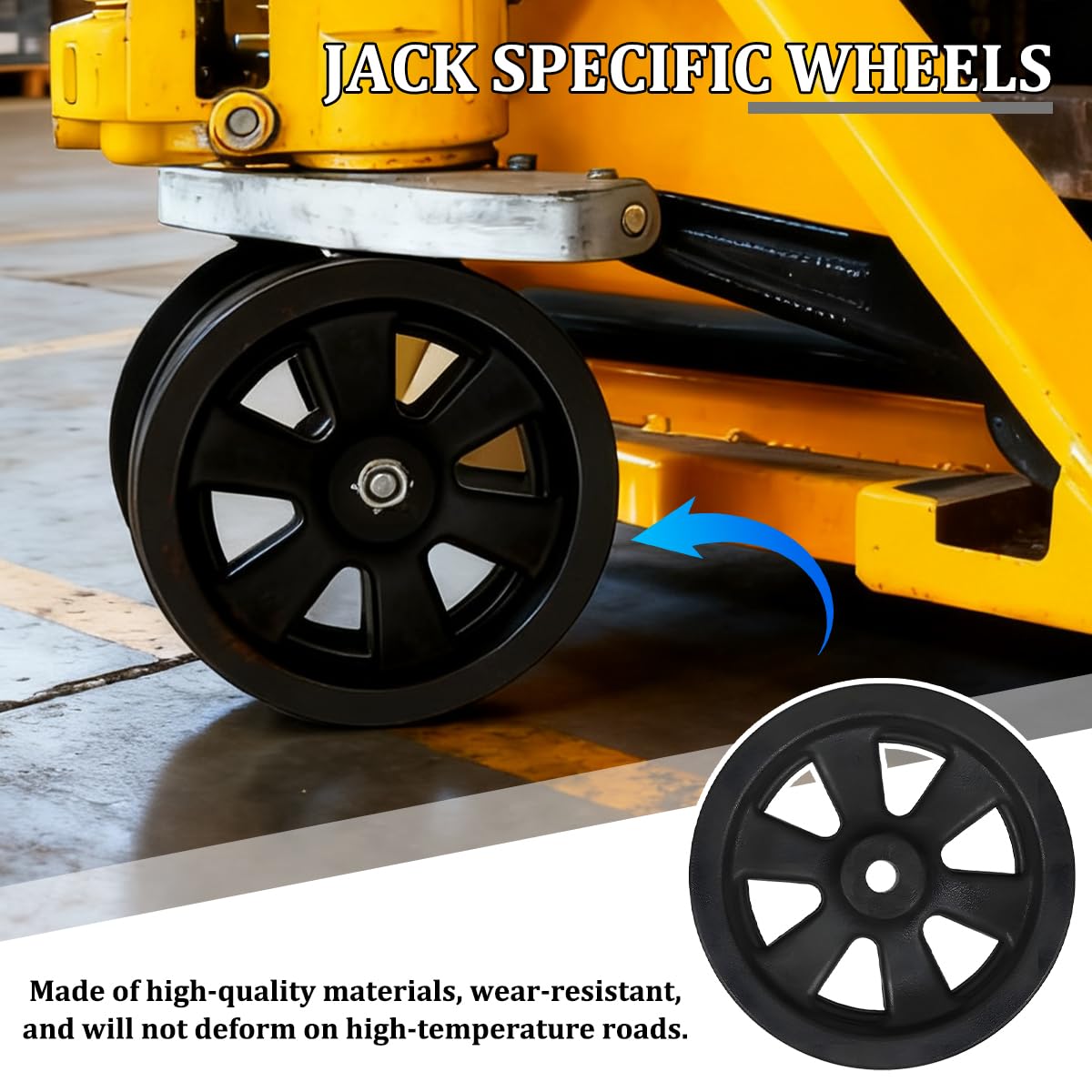 8 Inch Nylon Trailer Jack Caster Wheel with Bolt and Nut Z78082