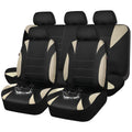 Waterproof Car Seat Covers Full Set Black and Beige J927846