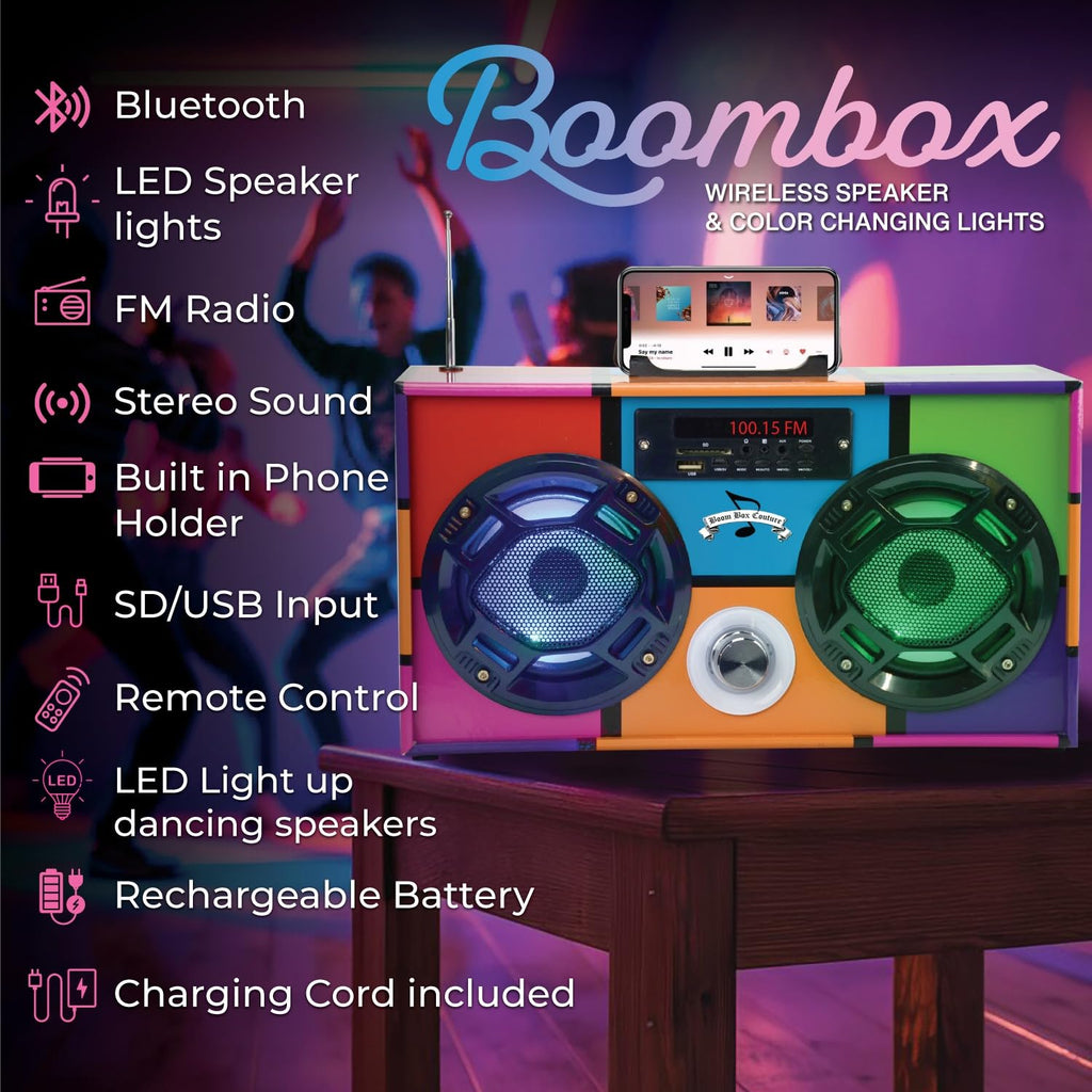 Bluetooth Speaker with FM Radio & LED Lights E7077