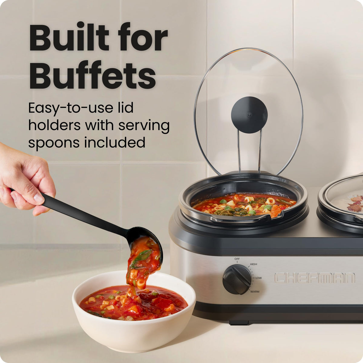 Triple Slow Cooker with 2.5 Qt Ceramic Crocks S83378