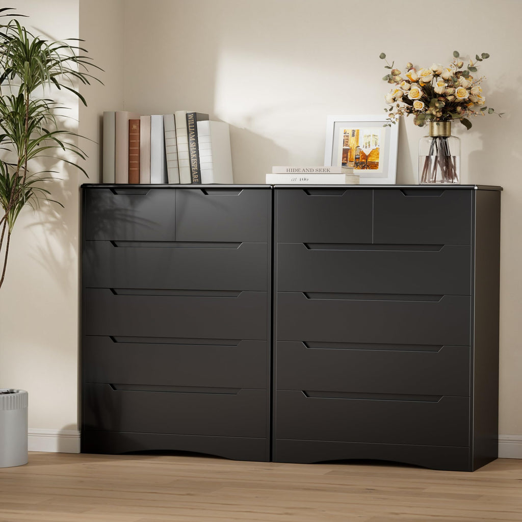 Black 6 Drawer Dresser Z133