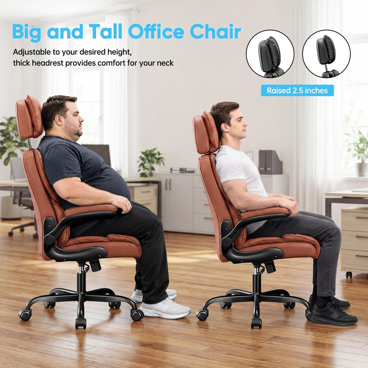 Big and Tall Office Chair with Adjustable Headrest X773